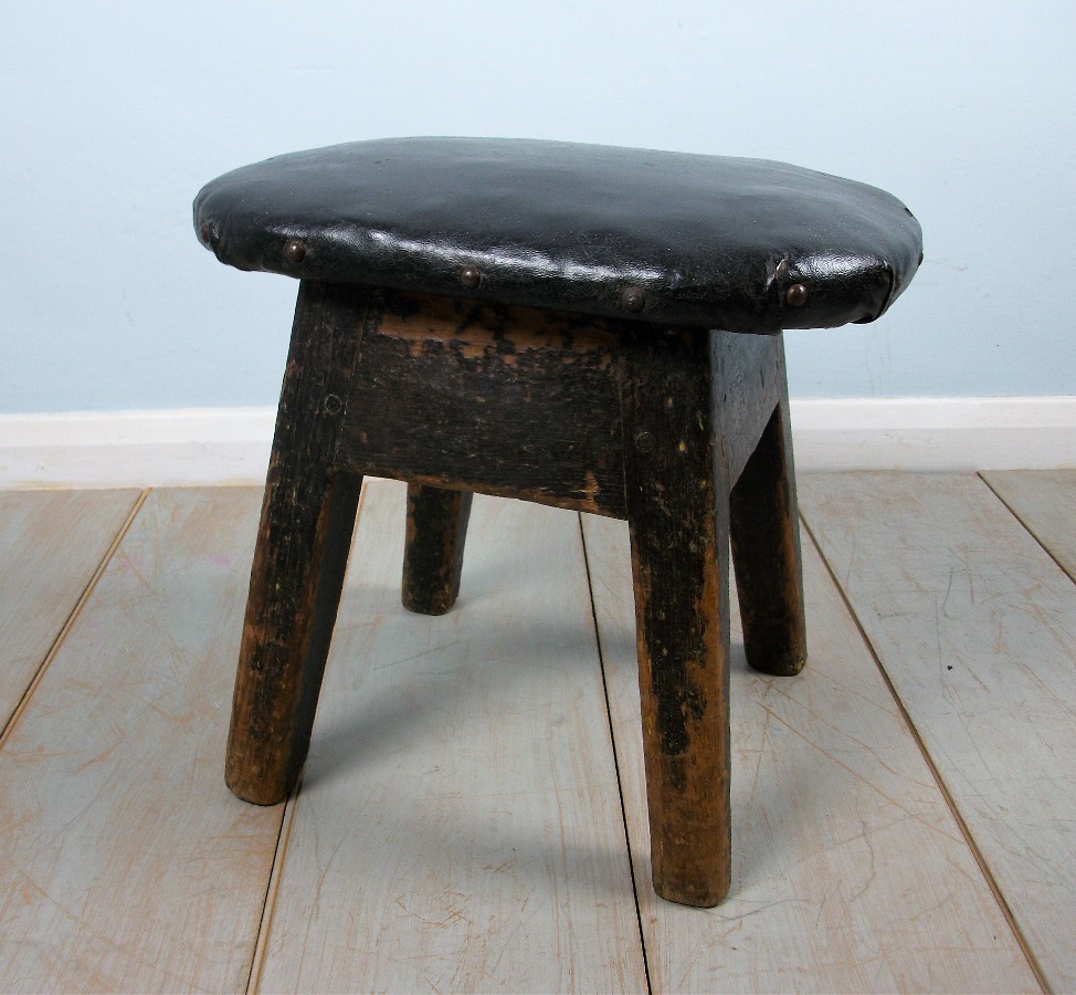 small leather seat milking stool